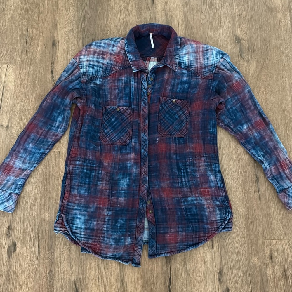 Free People Plaid Flannel Button Up